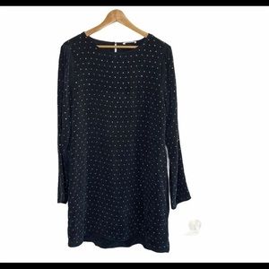 Anine Bing Black Silver Studded Long Sleeve Dress